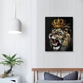 thumbnail image 4 of Nawypu   Set Lion Couple Canvas Wall Art Black and White Lion and Lioness Gold Crown King Animal Picture Artwork for Bedroom Home Decor Stretched and Framed Ready to Hang, 4 of 5