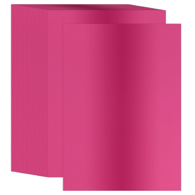 Papel de cartulina metálica Uxcell, A4 250GSM Cartón con acabado espejo para invitaciones de decoración de bodas Rojo Rosa 8.5x11