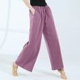 thumbnail image 4 of UYISJ Women Palazzo Dance Pants Wide Leg Loungewear Flowy Pants for Work Out, Yoga Purple S, 4 of 6