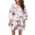thumbnail image 1 of Vestidos casuales de verano para mujer Vestido suelto de media manga con estampado floral de playa para mujer Pompotops ghjkhdj13420, 1 of 4