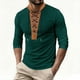 thumbnail image 2 of pstuiky Camisas casuales de manga larga para hombre, Camiseta de manga larga con cuello alto, diseño de patchwork marrón y cordón ajustable para hombre Tops de talla grande para hombre s, 2 of 7
