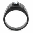 thumbnail image 3 of Luxe Jewelry Designs Men's Black Ion Plated Stainless Steel Ring with Cubic Zirconia - Size 8 (Pack, 3 of 4