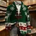 thumbnail image 6 of hlysgo Men's Vintage Christmas Blazer Casual Snowflake Reindeer Graphic Single Breasted Corduroy Suit Jacket Winter Holiday Party Blazer Green XXXL, 6 of 7