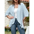 thumbnail image 3 of Chase Secret Short Sleeve Cardigan for Women Summer Netted Knit Ruffle Half Sleeve Kimono Cover Ups Blue, 3 of 8