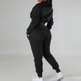 thumbnail image 4 of KIJBLAE Savings Sweatsuits for Women Set 2 Piece Patchwork Tracksuits Solid Long Sleeve Crop Jacket Pants Set Black L, 4 of 4