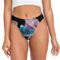 thumbnail image 1 of Gaeub String pour Femmes à Imprimé Rose et Trois Roses, Culottes Invisibles, String Taille Basse, Strings Sans Couture, Culottes Respirantes-Moyen, 1 of 6