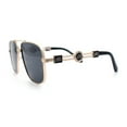 thumbnail image 5 of Mens Mogul Mobster Rectangle Metal Rim Double Bridge Luxury Sunglasses Gold - Black, 5 of 6