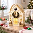 thumbnail image 4 of Christmas Magic House Gift Box Cottage Shaped Handle Packaging Gingerbread | Lidded Cardboard Container for Cookies Candy Small Presents Holiday Party Favor Storage Carrying Display Seasonal Treats, 4 of 4
