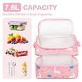 thumbnail image 2 of GYEUKHAM Kids Double Decker Cooler Insulated Lunch Bag Large Tote for Boys, Girls, Men, Women, With Adjustable Strap,Pink-Unicorn, 2 of 7