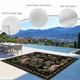thumbnail image 3 of Black Spring Floral Outdoor Rug for Patio/Deck/Porch, Non-Slip Large Area Rug 3 x 5 Ft, Elegant Pastoral Flowers Birds Retro Art Indoor Outdoor Rugs Washable Area Rugs, Camping Rug Carpet Runner, 3 of 8