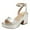 Silver, variant on XYD Women Classy Thick Chunky Heel Strappy Sandals Round Open Toe Platform Ankle Straps Pumps Dress Party Shoes Size 7 Pink