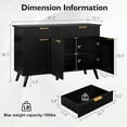 thumbnail image 2 of Yeahumalia Fluted Storage Cabinet Sideboard Buffet with 3 Doors and 2 Drawers, Black, 2 of 8
