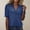 Dark Blue, variant on Womens Business Casual Button Down Shirt Ruffle Ruched Short Sleeve V Neck Top Summer Work Blouse Women Shirts