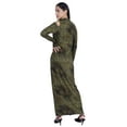 thumbnail image 4 of Moomaya Printed Womens Long High Neck Slit Dress Casual Cold Shoulder Gown, 4 of 7