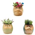 thumbnail image 2 of 12 PCS Owl Pot Ceramic Flowing Glaze Base Serial Set Mini Succulent Plant Pot Cactus Plant Pot Container Planter Bonsai, 2 of 5