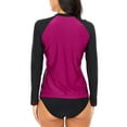 thumbnail image 7 of BeautyIn Women's Long Sleeve Rash Guard Top Zip Front Swim Shirt UPF 50, 7 of 7