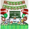thumbnail image 3 of Football Theme Party Supplies - Including HAPPY BIRTHDAY Banner, Football Foil Balloons, Cake Topper, Tablecloth, Balloons for Game Day, and Football Birthday party Decorations, 3 of 7