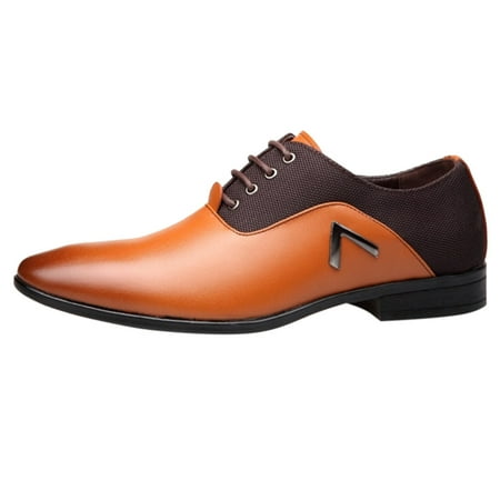 

Leather Shoes for Men Classical Style Leather Shoes for Men Slip On Pu Leather Low Rubber Sole Block Heel Work Leather Shoes Pu 42