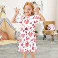 thumbnail image 5 of Dotted Heart Pattern Girls Short Sleeve Dress A Line Sun Protection Breathable Comfort Sundress 3T, 5 of 8