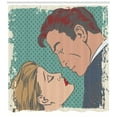 thumbnail image 3 of Ambesonne Kiss Shower Curtain, Lovers About to Kiss Art, 69"Wx75"L, Turquoise Cream, 3 of 3