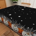 thumbnail image 5 of Duangreer Black Halloween Rectangle Tablecloth, White Orange Pumpkin Print, Washable Table Cover for Party Picnic Decors, 60 x 84 Inch, 5 of 6
