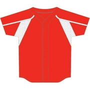 2500W-3506-L Womens Faux Full-Button, Red - Large