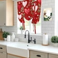 thumbnail image 5 of Valentines Tie Up Curtains 45 Inches Long, Kitchen Window Curtains Over Sink, Pink Red Love Heart Spring Green Botanical Small Window Curtains Shade Balloon Curtains Valances for Bedroom/Cafe 34"x45", 5 of 8
