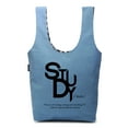 thumbnail image 1 of Vietsbay Women "STUDY" Vinyl Print Reversible Blue Canvas Tote Bag WAS_03, 1 of 1