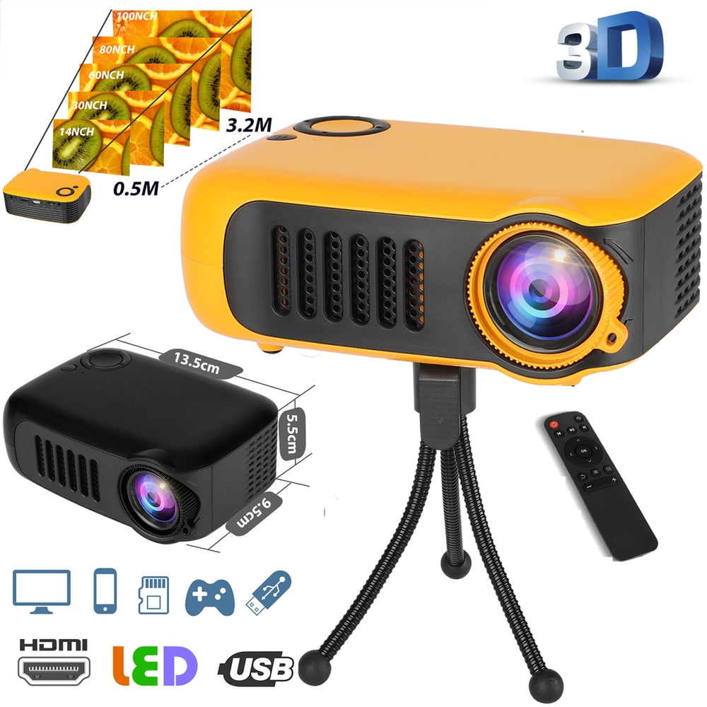 Portable Mini Projector with 1000 Lux, Full HD 1080P 100" Display