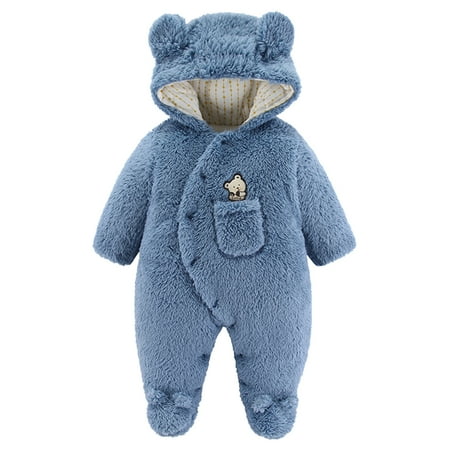 

Baby Boys Girls Cartoon Bear Hooded Romper Jumpsuit Coat