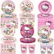 thumbnail image 2 of Decoración para fiesta de cumpleaños de Hello Kitty, vajilla desechable, vasos, platos, manteles, servilletas, globos, suministros para fiestas de baby shower para niñas, 2 of 5