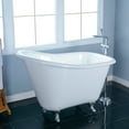 thumbnail image 2 of Aqua Eden VCTND5130NT1 51" Cast Iron Classic Flat-Rim Single Slipper Clawfoot Tub (No Faucet Drillings), White/Polished Chrome, 2 of 9