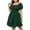 Green, variant on AherBiu Plus Size Dresses for Women Drawstring Square Neck Smocked Waisted Ruched Ruffle Flowy Short Sleeve Summer Dress