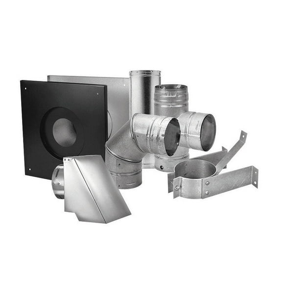 Kit de ventilación de pellets DuraVent, 3 x 12 cm, acero plateado, para estufas