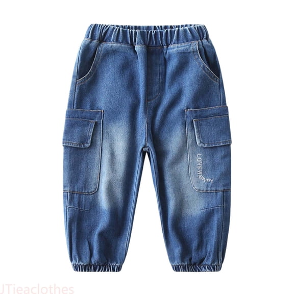 JTieaclothes Boys Jeans For Toddlers Kids Distressed Denim Pants With Pockets Casual Comfortable Long Pants For School Everyday Wear Age 3 8 Years,Boys Pants Sizes 3-4 Years