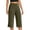 20# Army Green, variant on Capri Pants for Women High Waist Wide Leg Petite Yoga Capris with Pockets Stretchy Loose Fit Casual Workout Khaki S