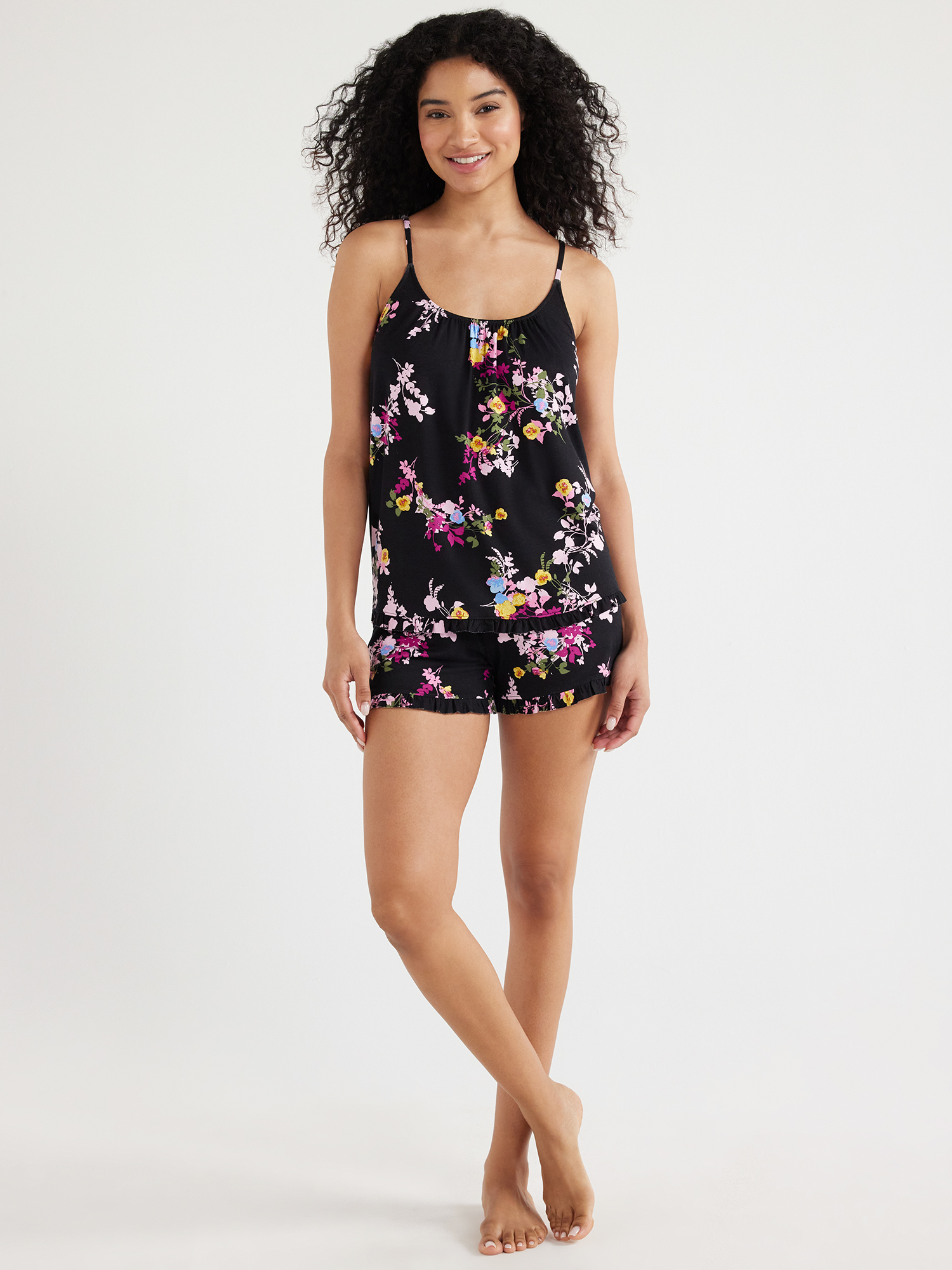 Joyspun Women's Knit Camisole and Shorts Pajama Set, 2-Piece, Sizes S to 3X - image 4 of 7