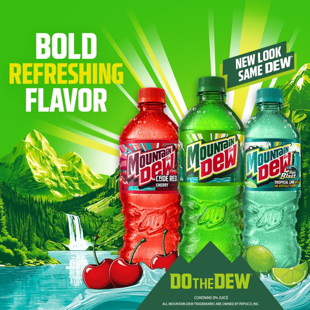 Mountain Dew Soda Bottles 8 CT / 12 fl oz - Pack of 1