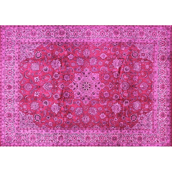 Ahgly Company Indoor Rectangle Medallion Pink Traditional Area Rugs, 2' x 4'