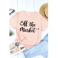 thumbnail image 2 of ABPHQTO Camiseta rosa de manga corta con cuello redondo Off The Market para mujer, 2 of 5