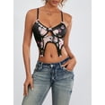 thumbnail image 6 of Musuos Women's Summer Mini Cami Tops Black Sleeveless Backless Deep V Neck Floral Vests, 6 of 10
