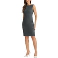 thumbnail image 4 of Vestido de mujer sin mangas de corte ajustado Inspire Chic, con escote barco, vestido para el trabajo, color gris, talla L, 4 of 6