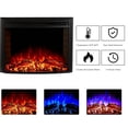 thumbnail image 4 of VANACC 59" Curved Fireplace TV Stand, Entertainment Center with Open Shelves and Farmhouse Glass Door TV Cabinet Console for TVs up to 65 Inches, Wash Grey, 4 of 8