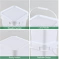 thumbnail image 3 of 3 Gallon Plastic Bucket with Sealed Lid, 4 Pack Small White Square Bucket Pail Food Grade, 3 of 7