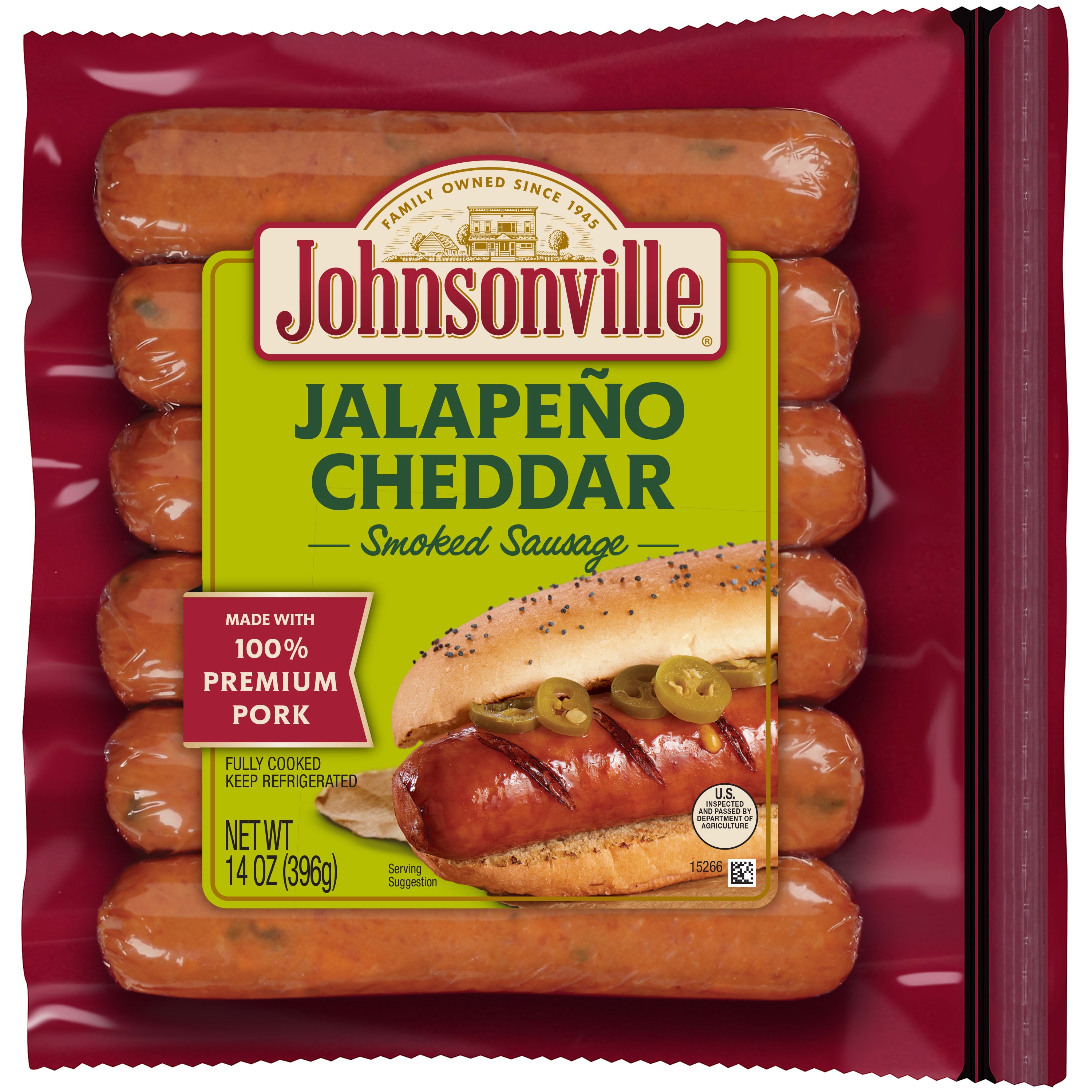 Johnsonville Jalapeno & Cheddar Smoked Sausages 6 Count, 14 oz