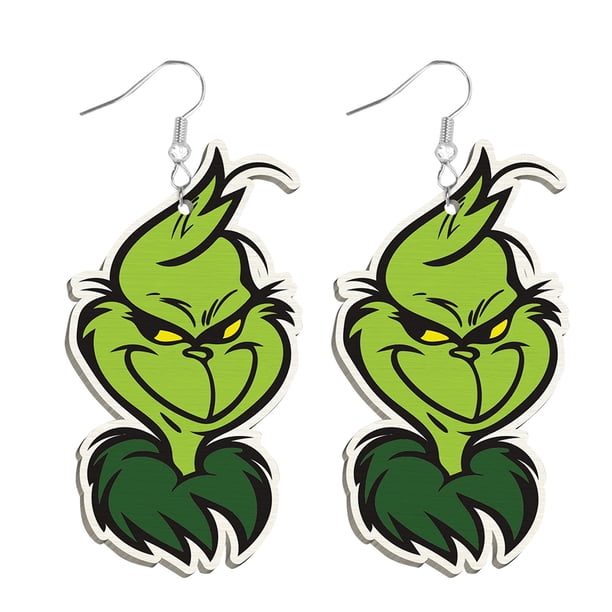 Grinch Earrings for Girls The Grinch Decorations for Christmas 1 Pair Cute Cartoon Grin-ch Earrings Gift For Women Girl Birthday/Valentine's Day/Anniversary
