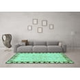 thumbnail image 3 of Ahgly Company Machine Washable Indoor Rectangle Oriental Turquoise Blue Traditional Area Rugs, 8' x 12', 3 of 4