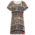 thumbnail image 3 of Library Bookshelf Dress Summer Street Style Dresses Female Short Sleeve Printed Sundress, 3 of 7