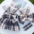 thumbnail image 5 of WOLIAUO Pink Dog Dress for Small Dog Girl Spring Puppy Clothes with Bow Puff Sleeves Cat Outfit Doggy Princess with Leash Ring Doggies Harness Dress Summer Pet Apparel (XS Navy), 5 of 6