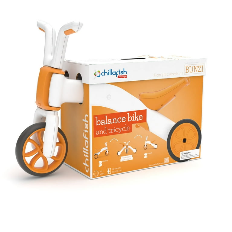 Free Shipping Chillafish Bunzi Gradual Balance Bike and Tricycle 6 inches 2 in 1 Ride on Toy for 1 3 Years Old Silent Non Marking Wheels Ginger Walmart